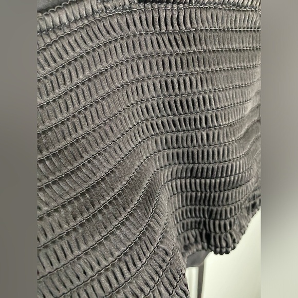 Altar'd State Black Corset Crop Top Adjustable Straps Size Medium Tie Front - Picture 6 of 7